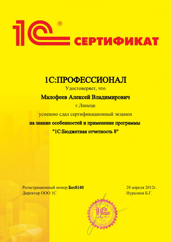 1СПрофессионал Бюджетная отчетность 8